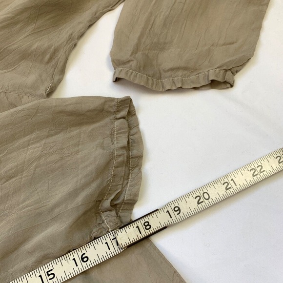 Johnny Was Embroidered Georgette Top Roll Tab Long Sleeve Small Grey Cupra Lace - Picture 9 of 13